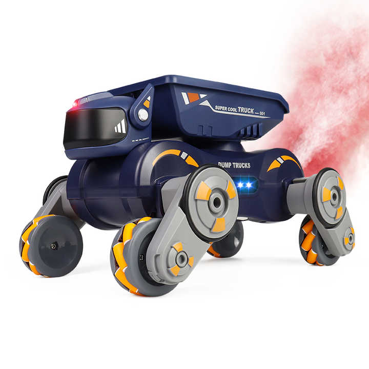 RC Robot Dog Toy 2 in 1 Transport Car Toys With Light Spray Smart Dog Rc Truck Car Boy Gifts