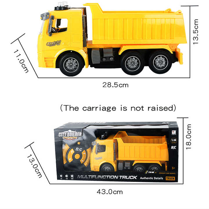 2 4ghz 1:14 4WD Remote Control Engineering Vehicle Car with Headlights