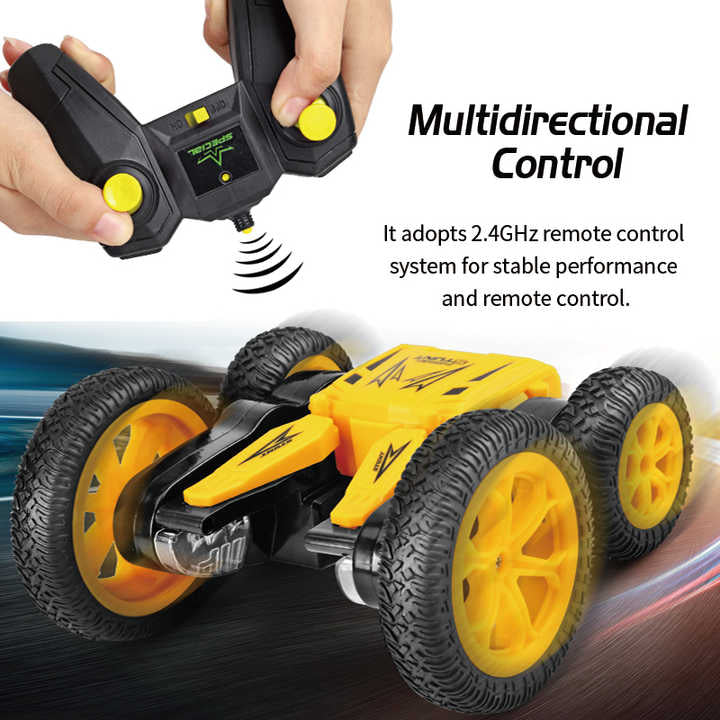RC Stunt Car Toy, Remote Control Car with 2 Sided 360 Rotation 2 4ghz 4WD Off Stunt RC Car