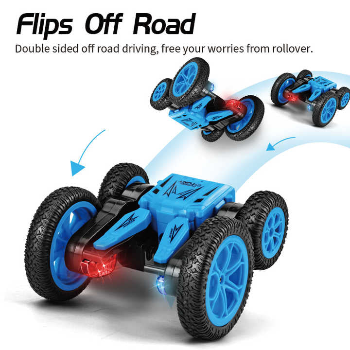 RC Stunt Car Toy, Remote Control Car with 2 Sided 360 Rotation 2 4ghz 4WD Off Stunt RC Car