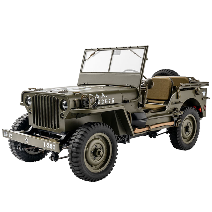 Kaidiwei 1:10 Military RC Car Willis Jeep Off-Road Assault Chariot Unisex Toy for Kids Made Plastic With LED Lights