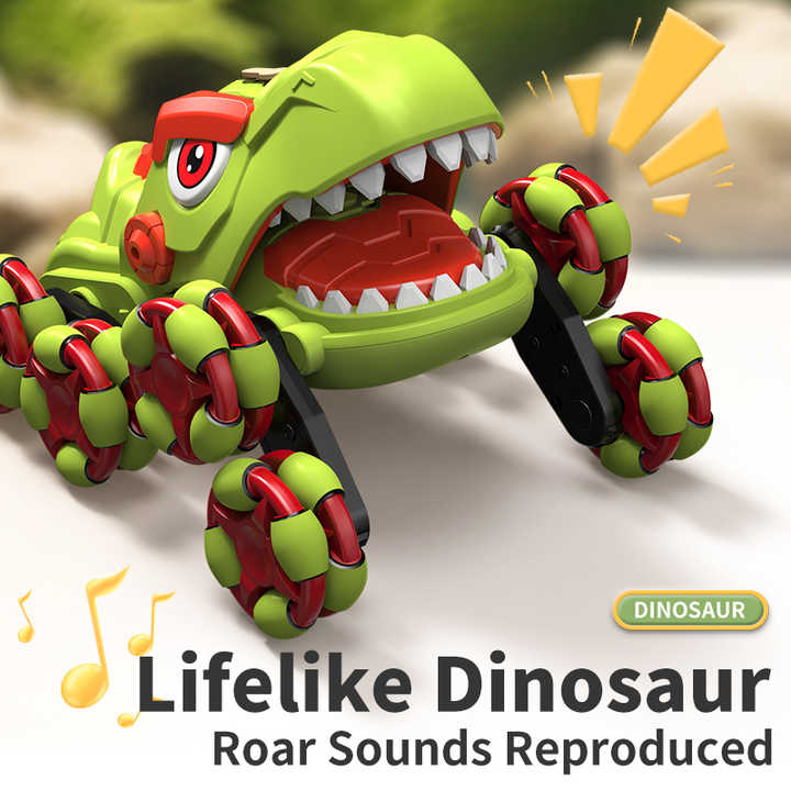 2025 New Product 2.4G 11 CH RC Dinosaur Spray Stunt Car with Real Sound 360° Rotation Remote control car Boys Gift