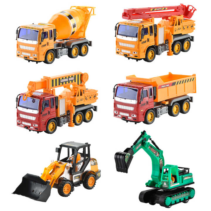 Boy Toys 6pcs/set Inertial Engineering Vehicle Car Pull Back Car