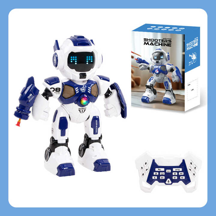 JJRC K17 Intelligent RC Robot Shooting Walking Programmable Smart Cute Robot Cartoon Toy LED Lights Multi-function Robots