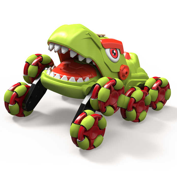 2025 New Product 2.4G 11 CH RC Dinosaur Spray Stunt Car with Real Sound 360° Rotation Remote control car Boys Gift