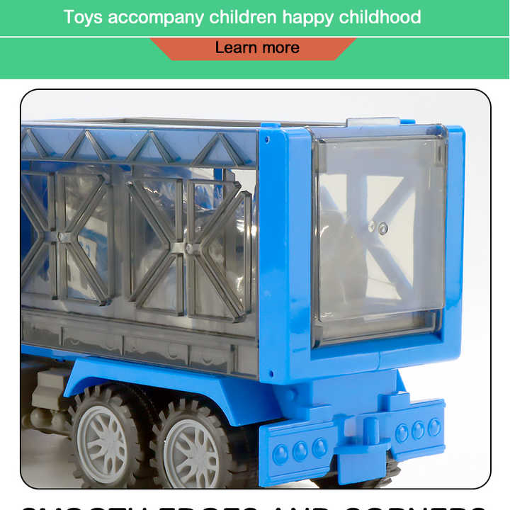 3-in-1 Friction Power Toy Vehicle in Carrier Truck 1:14 Plastic Window Box Unisex ABS Toy Truck Car with Bioplastic Material