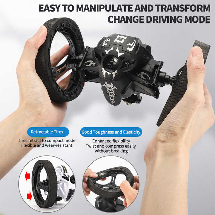 2.4G Electric Wifi FPV Smartphone Bouncing Stunt RC Car Drift Jumping Toy Car With Camera Light and Music RC Robot