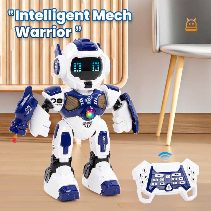 JJRC K17 Intelligent RC Robot Shooting Walking Programmable Smart Cute Robot Cartoon Toy LED Lights Multi-function Robots