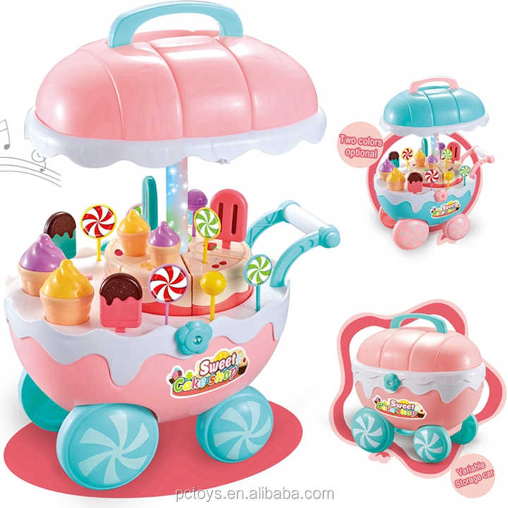 Kitchen Toy Play Suit Girl Children Set Plastic Material Origin Type Abs Place Model Large to Cook Vegetable Cart