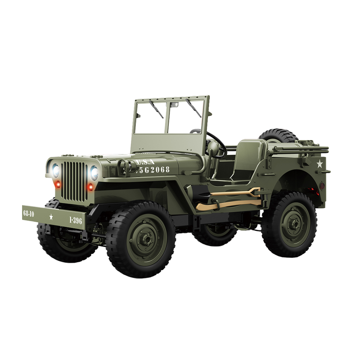 Kaidiwei 1:10 Military RC Car Willis Jeep Off-Road Assault Chariot Unisex Toy for Kids Made Plastic With LED Lights