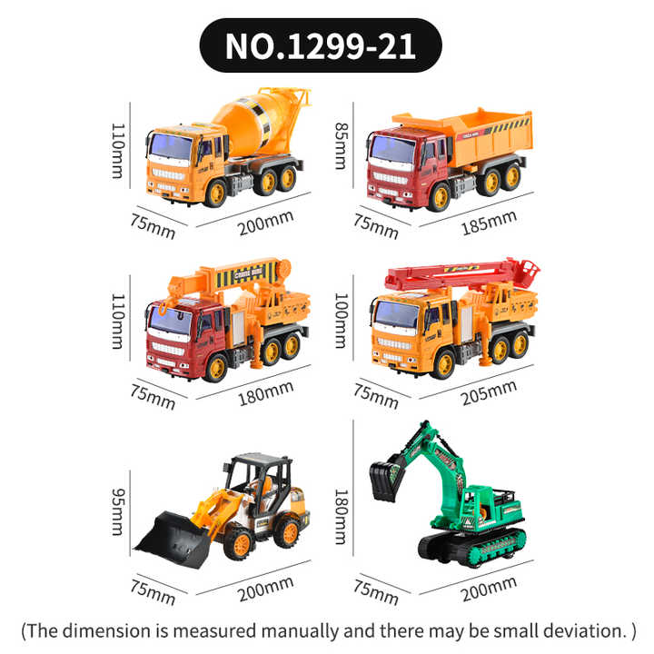 Boy Toys 6pcs/set Inertial Engineering Vehicle Car Pull Back Car