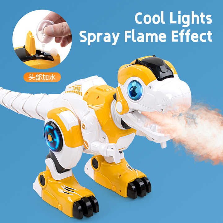 Large Multi-Functional Spray Remote Control Dinosaur Robot Programming Story Telling Dancing Singing Realistic Dinosaur Roar Toy