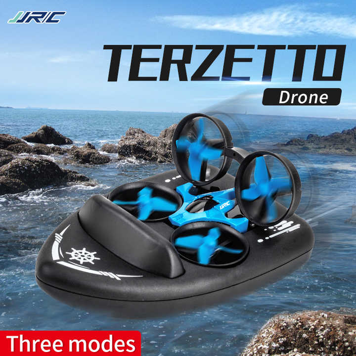 1/20 2.4G 3 in 1 RC Vehicle Flying Drone Land Driving Boat Quadcopter Model Toys JJRC Terzetto