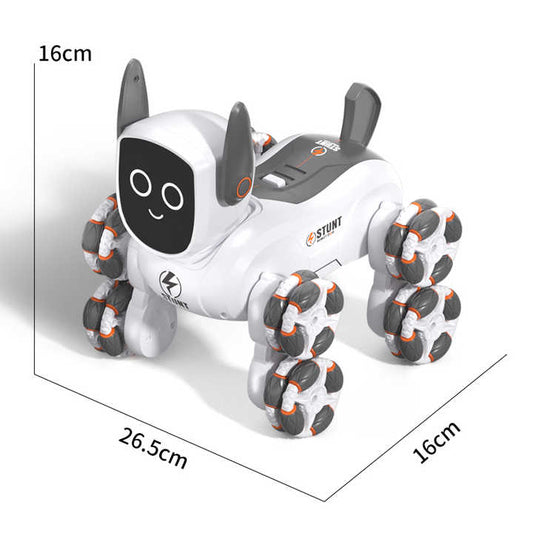 New 8-wheel RC Intelligent Stunt Mechanical Robot Dog Toy With LED Eye and Ear Lights Gesture Sensing RC Stunt Car Toy for Kids