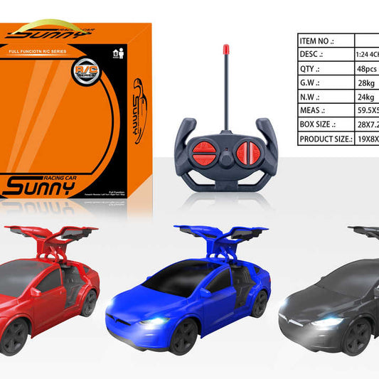 Tesla 1:24 Tesla Toy Remote Control Toy Car for Kids Radio Hobby Power Battery Racing Open Door Rc Car