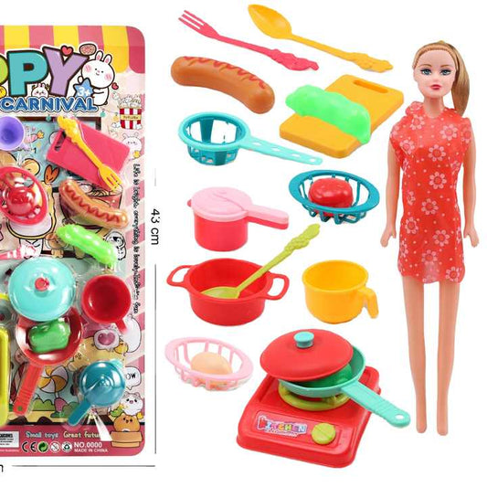 Pretend Play Children Kitchen Wares Play House Toy Cooking Tableware Cookware Dress-up Kitchen Toys
