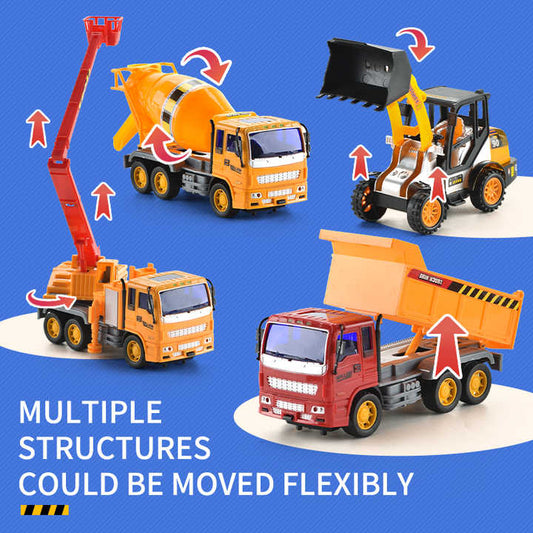 Boy Toys 6pcs/set Inertial Engineering Vehicle Car Pull Back Car