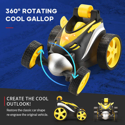 Cool Tech Gadget LED 4WD Drift Stunt Car Double-sided Roll Electric 306 Rolling Remote Control Car