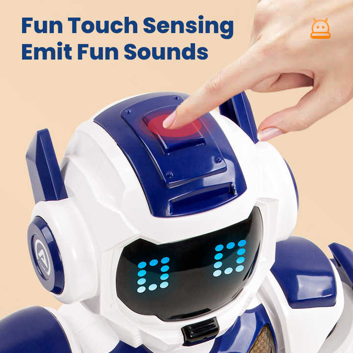 JJRC K17 Intelligent RC Robot Shooting Walking Programmable Smart Cute Robot Cartoon Toy LED Lights Multi-function Robots