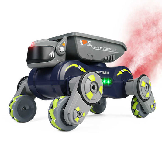 RC Robot Dog Toy 2 in 1 Transport Car Toys With Light Spray Smart Dog Rc Truck Car Boy Gifts