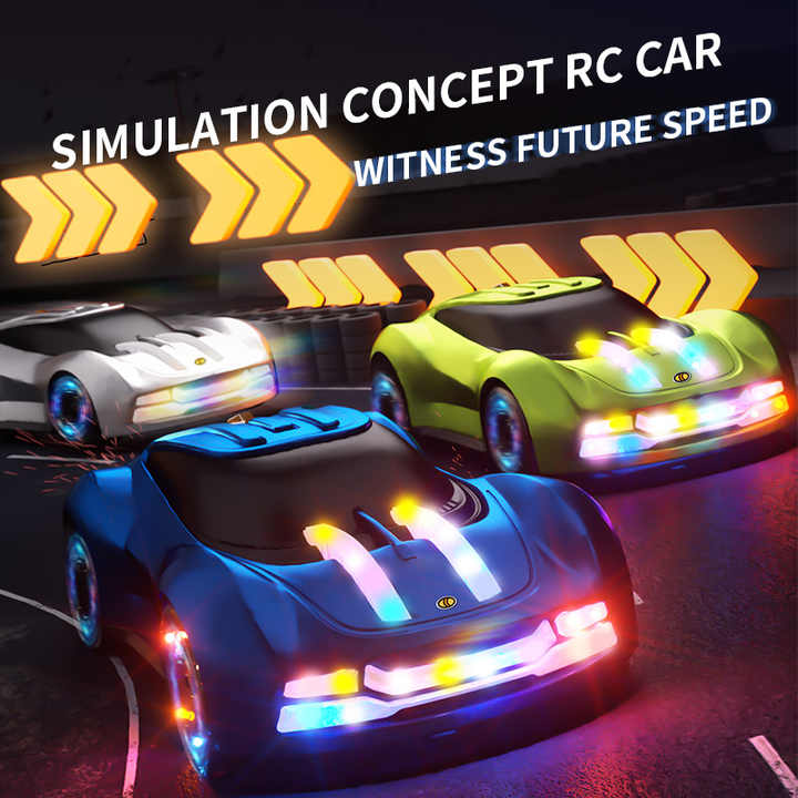 New Intelligent Light Spray Remote Control Car New Energy Concept Technology Sports Drift RC Car with Cool Lights Dynamic Music